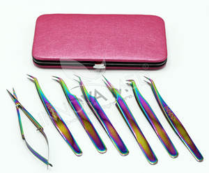 Pince à épiler professionnelle durable en acier inoxydable pour extensions de cils Poignées ergonomiques avec pointe pointue Vue d'ensemble pour une meilleure zone de travail - Product Image 4