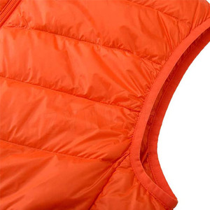 เสื้อกั๊กบุนวมสีส้มสำหรับชายและหญิงเสื้อกั๊กมีฮู้ดสำหรับฤดูหนาวมีซิปแขนกุดสำหรับผู้ชาย - Product Image 2