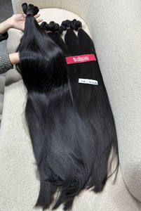 Pelo de trama recto sedoso humano vietnamita de alta calidad 100% pelo crudo vietnamita Color negro Natural precio razonable - Product Image 3