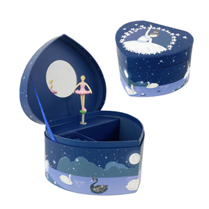 Boîte à musique de luxe écologique Yiyu personnalisée en forme de cœur, cygne et lune, avec manivelle, pour bijoux, cadeau de Saint-Valentin ou d'anniversaire - Product Image 1