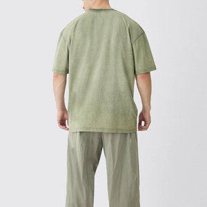 T-shirt unisexe coupe ample délavé à l'acide T-shirt en coton surdimensionné avec épaules tombantes et nouveau porté dans l'ambiance Streetwear - Product Image 5