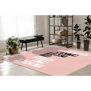 Alfombra Rosa Motivacional: Alfombra Decorativa Antideslizante, con Pelo Suave - Product Image 3