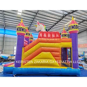 Centro de juegos inflable de PVC de calidad comercial con temática de caballo arcoíris, casa inflable para niños con tobogán para parque de atracciones - Product Image 3