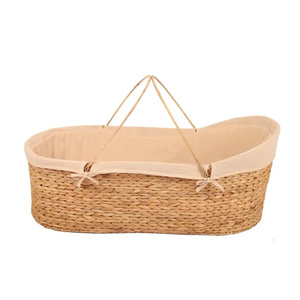 Cesta de mimbre para bebé con jacinto de agua, cestas para cambiar pañales, cunas de ratán para niños - Product Image 4