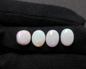 4 piezas de alta calidad, suave, Natural, multifuego, cabujón de ópalo australiano, piedras preciosas sueltas de corte ovalado para la fabricación de joyas - Product Image 3