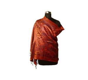 100% <b>Wool</b> Kashmiri Floral Design Shawl <b>Scarf</b> High Quality Winter Wear Accessory Machine Aari Embroidery Breathable Quick Dry - Product Image 1