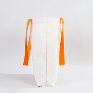 <b>Medium</b> Size 10 oz Cotton Canvas Beach Tote <b>Bag</b> Orange Handles 19 16 4 (48 41 10 Cm) 12oz Heat Transfer Dot Letter - Product Image 4