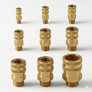 Raccord rapide hydraulique en laiton massif 1/4 pouce avec filetage mâle, raccord standard industriel durable, finition brillante. JTSP-14SM - Product Image 2