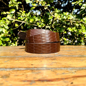 2026 cinturón de cuero genuino para hombre de diseñador hecho a medida 100% hebilla de latón macizo P2C cinturón de cuero Formal en relieve térmico - Product Image 2