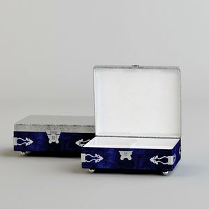 Caja de joyería a granel al por mayor decorativa forma redonda Metal MDF plata color rojo producto hecho a mano para decoración Almirah - Product Image 1