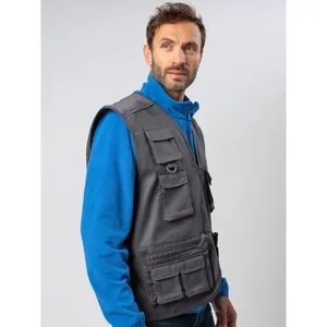 Gilet décontracté sans manches en polyester multi-poches personnalisable pour la promotion de polos, accessoire de merchandising toutes saisons - Product Image 6