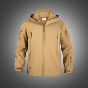 Chaqueta Softshell con capucha para hombre de diseño personalizado, cortavientos a prueba de viento, Chaqueta ligera con Cremallera de nailon para hombre - Product Image 6