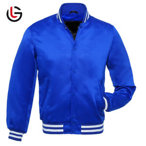 Chaude Meilleure Vente Haute Polyester Bleu Letterman Baseball Élégant Personnalisé Satin Bomber Veste Pour Hommes Femmes Écologique Respirant - Product Image 1