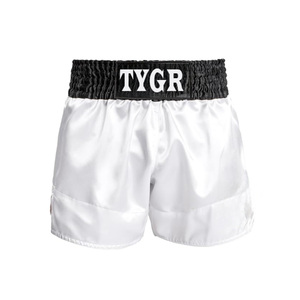 Pantalones cortos clásicos de Muay Thai para hombres y mujeres boxeo Kickboxing MMA BJJ ropa de lucha entrenamiento ejercicio logotipo personalizado - Product Image 1