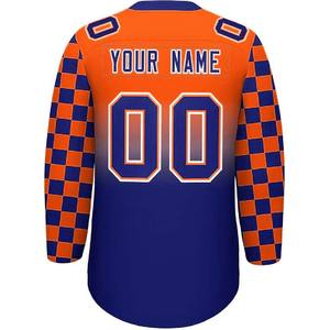 Maillot de hockey sur glace homme personnalisé manches longues brodé sublimation col V qualité professionnelle - Product Image 5