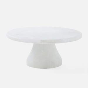 Pedestal de resina en espiral marrón y blanco Soporte para pasteles Elegante exhibición de postres para bodas y eventos especiales - Product Image 3