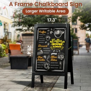 <span class=keywords><strong>Pizarra</strong></span> de Tiza con Marco en A, <span class=keywords><strong>Pizarra</strong></span> Magnética de Doble Cara, Juego de Pizarras de Madera con Soporte y Marcadores - Product Image 2