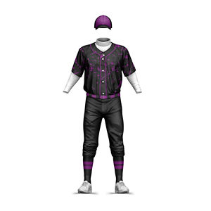Conjuntos de uniformes de béisbol de Material sólido transpirable de alta calidad Diseño de manga corta para compras a granel en ropa de béisbol y softbol - Product Image 1