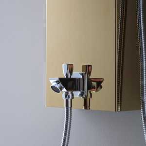 Panel de Ducha Dorado de Diseño Moderno con Hidromasaje H 150cm, Conjuntos de Baño - Product Image 3