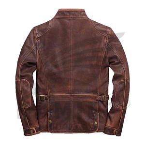 แจ็คเก็ตหนังแท้ดีไซน์เองสำหรับนักขี่มอเตอร์ไซค์  แจ็คเก็ตหนังวัวแท้สำหรับผู้ชาย - Product Image 2