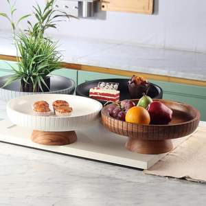 Elegant Wooden Serving <b>Bowl</b> for Home Decor Kitchen Table Essential Perfect for <b>Snacks</b> Serving Festive Holiday Design MULTICOLOR - Product Image 4