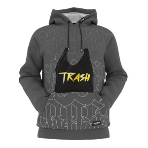 Vente en gros : Sweat à capuche pour homme en polyester épais, qualité supérieure, coupe oversize, avec impression en relief personnalisée, de luxe, coupe-vent, écologique, hiver - Product Image 1