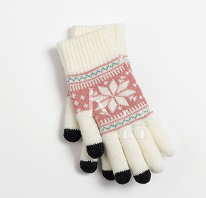 Gants tricotés personnalisés pour la protection contre le froid et la chaleur en automne et en hiver | Gants chauds d'hiver à écran tactile doux pour femmes - Product Image 2