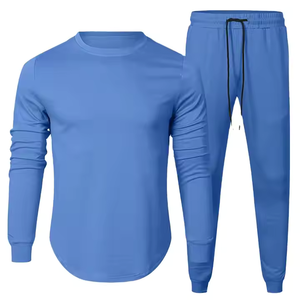 Survêtements de sport d'hiver respirants en molleton technique pour la gym et le fitness, ensemble deux pièces unisexe pour le jogging - Product Image 4