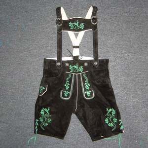 2024 New Style Men's Cotton Oktoberfest Lederhosen <b>Shorts</b> Embroidered Pattern Solid <b>Decor</b> Button Waist High Street Mid 6XL Size - Product Image 3