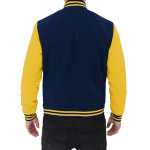 เสื้อแจ็คเก็ตสไตล์เบสบอลสีน้ำเงินกรมท่าและสีเหลืองลดราคา - Product Image 2