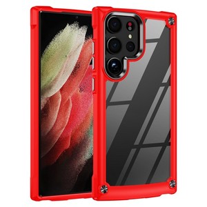 Funda Protectora Trasera Transparente Resistente para Samsung Galaxy S23 Ultra (Empaque de Venta al Público) Roja - Product Image 1