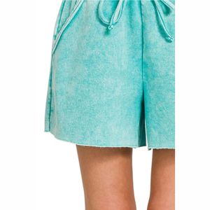 Shorts en coton 100% style streetwear avec logo personnalisé, imprimés par transfert thermique, délavés à l'acide, effet délavé au soleil pour hommes - Product Image 6