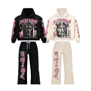 Conjunto de chándal DTG DTF personalizado para hombre, ropa de gimnasio con logotipo personalizado, ropa deportiva de entrenamiento al por mayor, traje de jogging de moda - Product Image 1