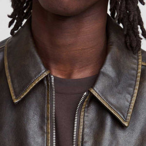 Best Style Street Wear Veste en cuir pour hommes de bonne qualité Nouvelle arrivée Veste en cuir pour hommes lourds et imperméables - Product Image 6