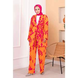 Hijab Estampado Viscosa Conjunto 2 Piezas Naranja - Product Image 5