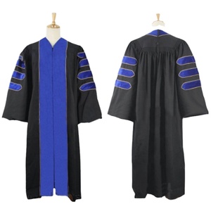 Barato poliéster Universidad adultos Escuela Secundaria negro mate personalizado graduación sombrero y vestido vestidos para la universidad - Product Image 5