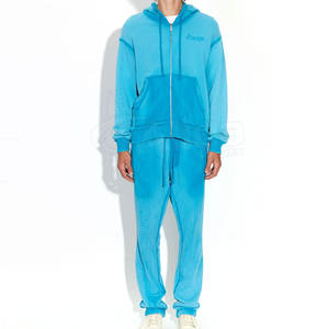 ชุดวอร์มแบบมีฮู้ดผ้าเฟรนช์เทอร์รี่ สกรีนโลโก้ได้ ชุดลำลองผู้ชาย ผ้าฟลีซหนานุ่ม น้ำหนักมาก ทรงโอเวอร์ไซส์ สำหรับผู้ชาย - Product Image 1