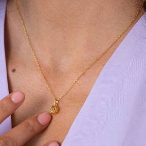 Natural Citrine Necklace 925 Sterling Silver 14K Gold Plated Star Pendant November Birthstone Jewelry Gift For Her - Product Image 5