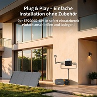 Baterai Ekspansi Pecron EP2000S LiFePO4 Portabel Off-On Grid, Koneksi Grid Melalui Gelombang Sinus Murni Micro MPPT