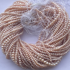 ไข่มุกน้ำจืดสีโรสโกลด์ธรรมชาติ ขนาด 5 มม. 7 มม. เกรด AAA รับรองโดย IGI รูปทรงเรียบ ตัดแต่งอย่างประณีต ขายส่งราคาถูก - Product Image 1