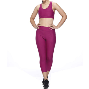 Leggings de entrenamiento de cintura alta Ropa activa Ejercicio de culturismo Sin costuras Conjunto de Yoga de 2 piezas Mujeres - Product Image 1