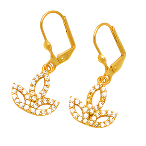 Boucles d'oreilles Cilp-On en zircone cubique à motif de fleurs Bijoux en argent sterling 925 Boucles d'oreilles à la mode plaquées or pour femmes - Product Image 4