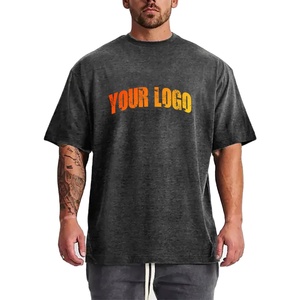 T-shirt Streetwear Gris en Gros, Coton Oversize, OEM ODM, T-shirt Gris Oversize, Chemise Mode Urbaine Homme Femme Coupe Ample Anthracite - Product Image 1