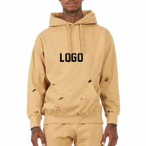 Conjunto de chándales de algodón de alta calidad personalizados conjuntos de Sudadera con capucha y pantalones de chándal acampanados de felpa francesa - Product Image 1