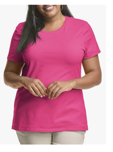 Bangladesh Factory Wholesale New Arrival Custom Logo Women Plus Size Short Sleeve Crew Neck Tee Premium Cotton Tee Tops - Product Image 5