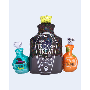 Juego de botellas de poción inflables de Halloween, 75x63cm, decoraciones para patio al aire libre, decoración para fiestas de truco o trato - Product Image 1