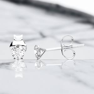 Luxueux 1ct Lab Grown Diamond Push Back Boucles d'oreilles Or blanc massif Élégant et élégant-Vente en gros de produits OEM - Product Image 1