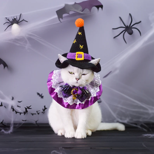 Sombrero de Gato de Ganchillo Personalizable con Diseño de Bruja para Halloween, Gorro Tejido para Mascotas para Deportes al Aire Libre y Viajes, para Navidad - Product Image 6