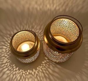 Decorative Gold Metal <b>Candle</b> Holder Hollow Out <b>Candle</b> Hanging <b>Lantern</b> for Home Holiday Garden Party Ramadan - Product Image 4