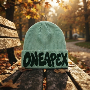 Mint Green Graphic Knit Beanie Hat Unisex <b>Winter</b> <b>Cap</b> Streetwear Headwear Custom Wholesale OEM Factory Premium Warm <b>Cap</b> - Product Image 4